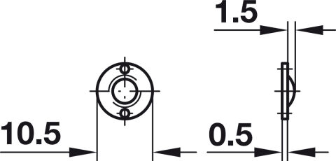 Häfele Bilyalı Çıt çıt vidalanarak montaj - 9 mm Pirinç kaplama 241.86.105