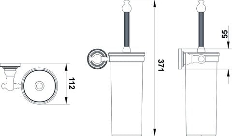 Häfele CALISTO - Duvara Monte Tuvalet Fırçalık Bronz Mat 580.69.570