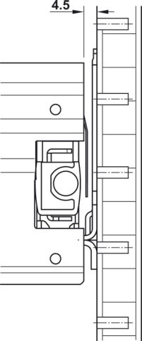 Çekmece rayları, Hafele Matrix Rayı OS P50/60, aşamalı