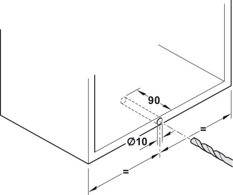 Häfele Free space 1.8 push Kalkar kapak makası kolsuz D pto 225–650 mm 372.27.507