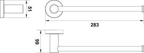Häfele OZO - Kağıt Havluluk 283 mm 51 mm Titanyum Mat 580.69.840