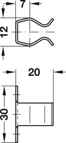 Häfele Çıt Çıt Plastik - 20x20x30 mm Çıt çıt: krom kaplı 245.07.702