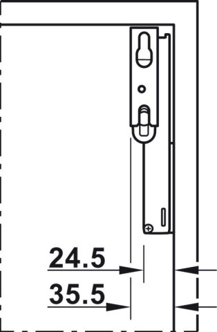 Häfele Free space 1.11 - Kalkar kapak makası 225–650 mm ≤13,4 kg, örnek ölçüm 372.27.513