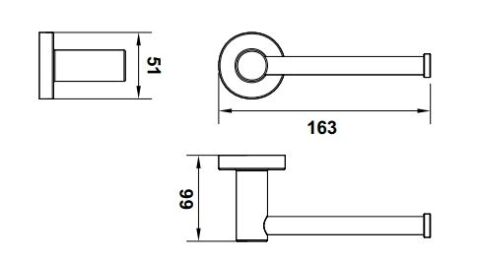 Häfele OZO - İkili Tuvalet Kağıtlık 51x274x99 mm Titanyum Duvara monte, 580.69.845