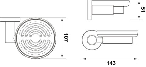 Häfele OZO - Sabunluk 143x51x107 mm Titanyum Mat Duvara monte, 580.69.850