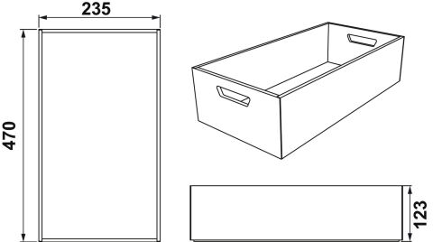 Häfele LEGRO - Ahşap Kutu 235x123x470 mm Koyu meşe 550.32.411