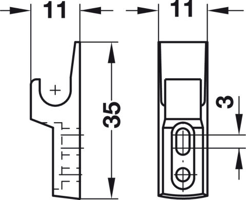 Häfele Yay Çıt çıtı Mini-Latch vidalanarak montaj için 245.54.701