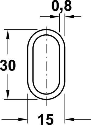 Häfele OVAL Askı Borusu Parlak Krom Çelik 0 8x30x15 3,000 mm Krom Renkli krom kaplama 801.60.213
