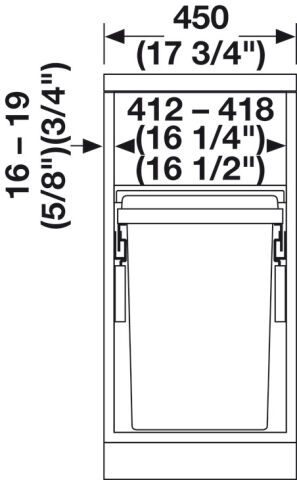 Häfele İki bölmeli çöp kutusu 2 x 38 litre Hailo 3619471 Açık gri 503.70.532