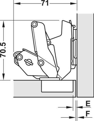 Hafele M310 Geniş açılı 155° frenli tdb 48/6 vd