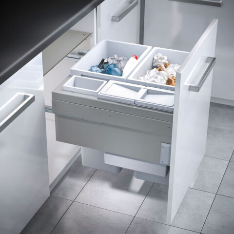 Häfele Dört kutulu çöp ayırıcı 2 x 38 1 x 12 ve 1 x 2 3619621 503.70.555