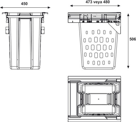 Häfele LAUNDRY - Türkiye Shop'ta Çamaşır Sepeti Beyaz Vidalanarak 503.80.704