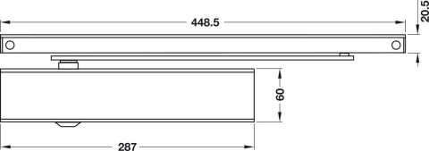 Hafele Üst kapı kapatıcı, TS 5000, EN 2–6, kılavuz raylı