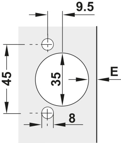 Hafele M310 Menteşe frenli siyah ydb 48/6 vid.