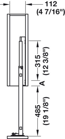 Häfele Çekmeli sistem ön cephelerin arkasına montaj için 515–600 mm 95 mm Sağa monte 12 549.37.700
