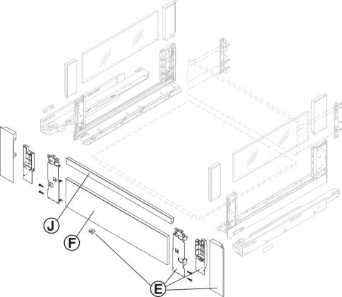 Häfele Korkuluk Blum Ambia Line - ZR7,1080U 1,080 mm 550.74.008
