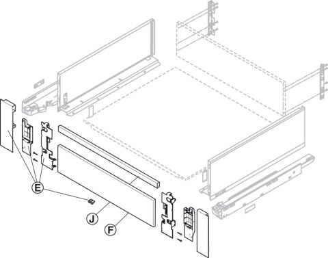 Häfele Korkuluk Blum Ambia Line - ZR7,1080U 1,080 mm 550.74.008