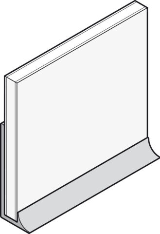 Häfele Alu Splash® Tezgah profili alüminyum - 3,050 mm Antrasit Renkli 564.53.539