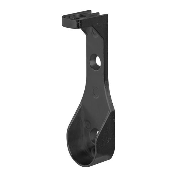 Hafele Askı Borusu Flanşı Oval Üst Panele Monte Mat Siyah Zamak 17mm