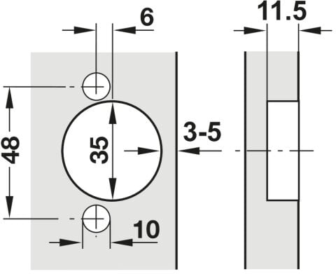 Hafele M310 Menteşe frenli tdb 45/9, 5 O8mm db.