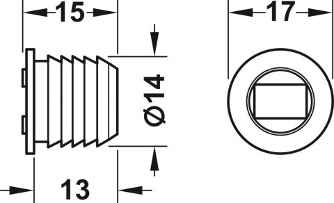 Häfele Mıknatıs tutma gücü 2 5–3 5 kg 13 6 mm matkap Gövde: Kahverengi 246.19.102