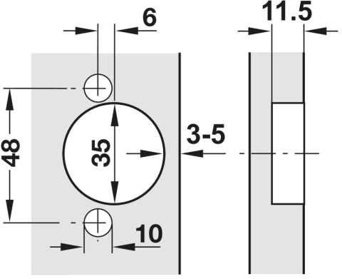 Hafele M310 Menteşe frensiz ydb 45/9, 5 O8mm db.