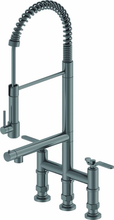 Häfele LOFT Eviye bataryası Spiralli Çift Kumanda Kollu 658,50 mm Titanyum Mat 578.55.000