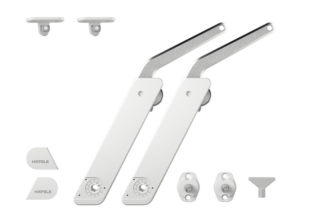 Häfele Free kapak H 1.5 – metal Kalkar kapak makası C 275–600 mm ≤21,8 kg iki taraflı 372.28.720