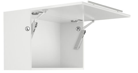 Häfele Free kapak H 1.5 – metal Kalkar kapak makası D 275–600 mm ≤21,8 kg iki taraflı 372.28.730