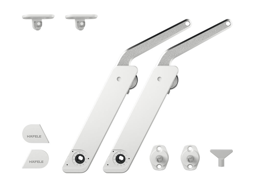 Häfele Free kapak H 1.5 – metal Kalkar kapak makası D 275–600 mm ≤21,8 kg iki taraflı 372.28.730
