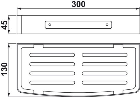 Häfele QUADRAN - Dikdörtgen Süngerlikler 300x45x130 mm Parlak Krom Duvara 580.05.250