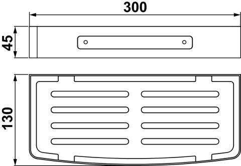 Häfele QUADRAN - Dikdörtgen Süngerlikler 300x45x130 mm Parlak Krom Duvara 580.05.250