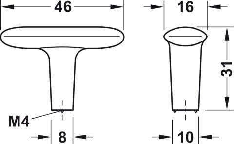 Düğme kulp, Hafele Deco H2140, zamak - 106.70.121