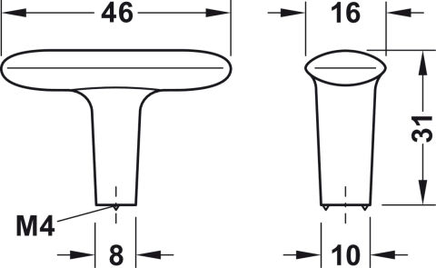 Düğme kulp, Hafele Deco H2140, zamak - 106.70.123