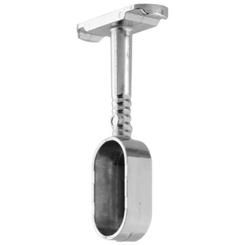 Hafele Askı Borusu Flanşı Kapalı Uçlu Oval Üst Panele Monte Parlak Krom Zamak 17,5mm