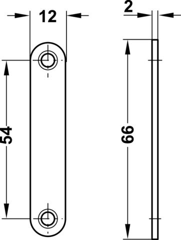 Häfele Mıknatıs Karşılığı Çelik - 12 mm 66 mm Açık gri 246.41.990