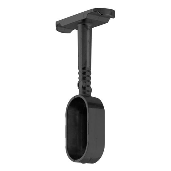 Hafele Askı Borusu Flanşı Kapalı Uçlu Oval Üst Panele Monte Mat Siyah Zamak 17,5mm