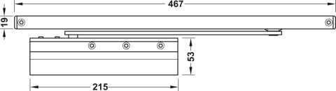 Hafele Üst kapı kapatıcı, Startec DCL 84, kılavuz raylı