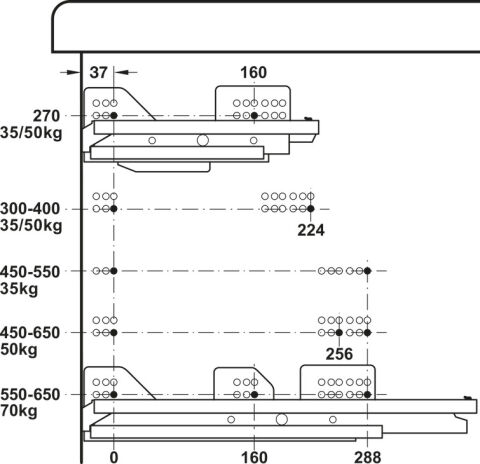 Häfele Matrix Box P Çekmece Seti 50 kg 551.54.534
