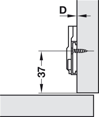 Haç tipi menteşe tabanı, Hafele Metalla 310 SM, hızlı