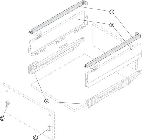 Çift Yanaklı Çekmece Sistemi, Hafele Matrix Box P Plus