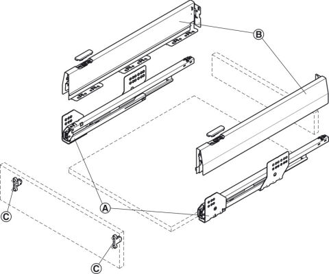 Häfele Matrix Box P Çekmece Seti Antrasit 92x500 mm 35 kg 513.03.605