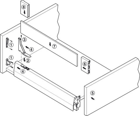 Häfele Matrix Box P - Panel tutucu Metalik gümüş 551.60.599