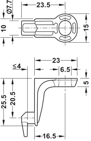 Häfele Arka panel bağlantı elemanı Arka Panele 8 mm 260.02.761