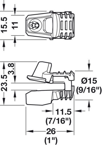 Häfele Arka panel bağlantı elemanı Ixconnect RPC S 15 mm Beyaz 260.09.765