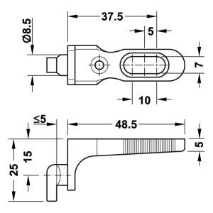 Hafele Arka Panel Bağlantı Elemanı Ham - 260.13.240