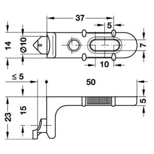 Hafele Arka Panel Bağlantı Elemanı Ham - 260.13.240