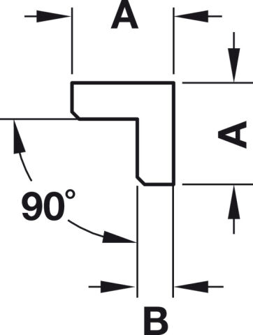 Häfele Köşe çıtası 90° gönye açısı için lamine ahşap 50 mm İşlenmemiş 260.17.050