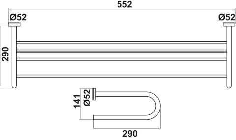 Häfele SETO - Raflı Havluluklar 552 mm 290 mm Parlak Altın 580.93.819