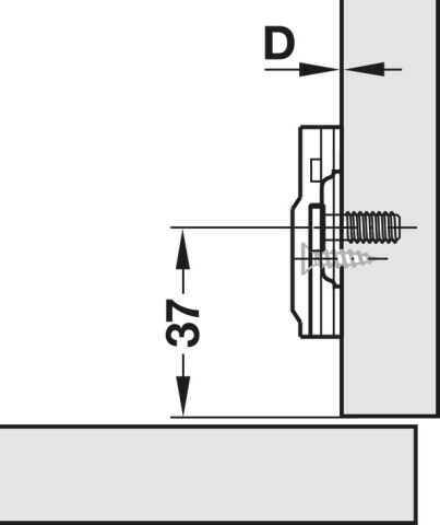 Hafele M310 Menteşe tabanı O5mm euro vd. h2 - 311.71.886